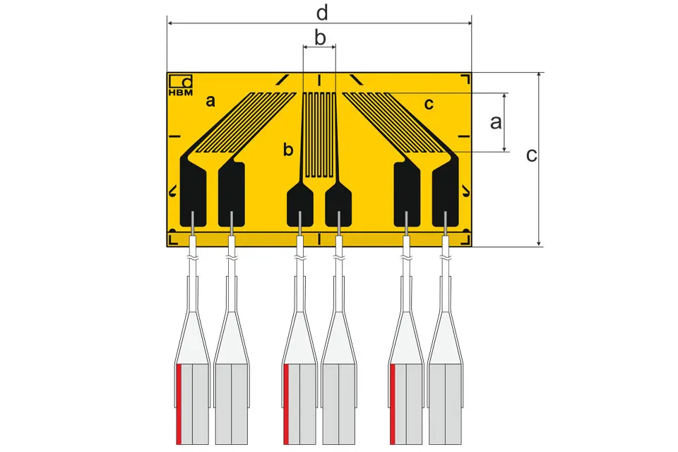Produktfoto 1 von HBM Messtechnik DMS 3/350VE RY81, DMS mit Anschlusskabeln, P\n: 1-RY81-3/350V1