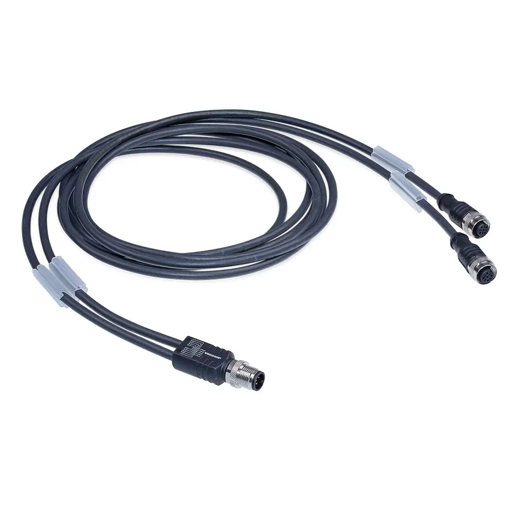 Produktfoto 1 von LED2WORK 200200-09, Y Verteiler M12 mit Kabelabgang (2x 2m), A-kodiert