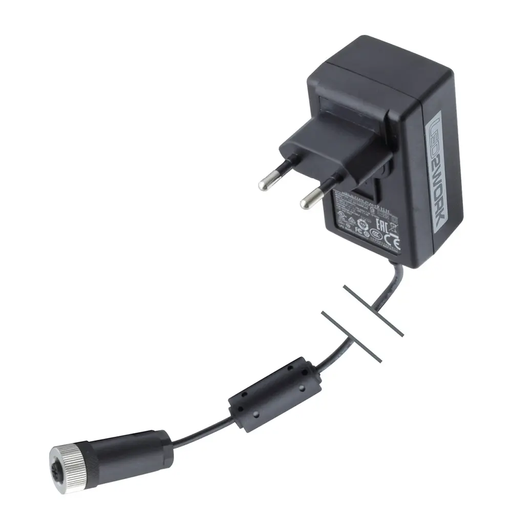 Produktfoto 1 von LED2WORK 210100-03, 24V DC Steckernetzteil mit M12 Buchse A-kodiert