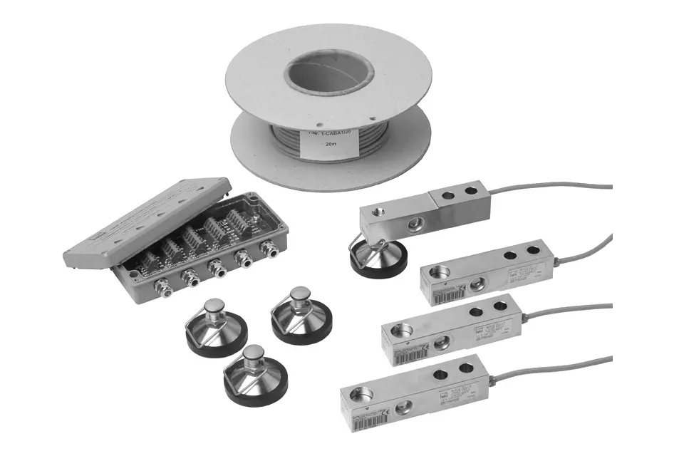 Produktfoto 1 von HBM Messtechnik 1-QS1C3/3T, QuadroSet mit 4 Wägezellen HLCB1C3/1.76t