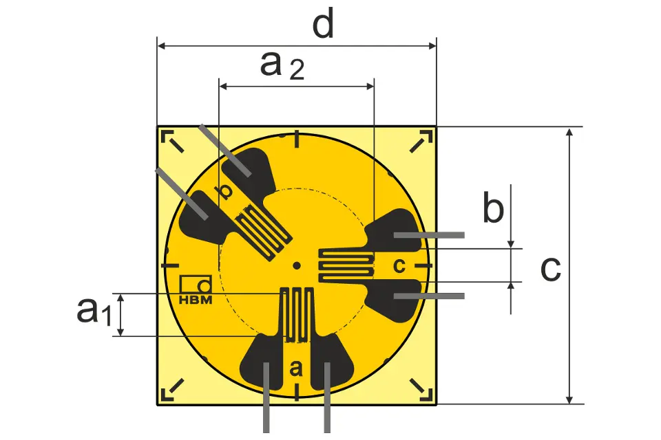 HBM Messtechnik DMS 6/120 RY11, Rosetten-DMS für die SA, P\n: 1-RY11-6/120