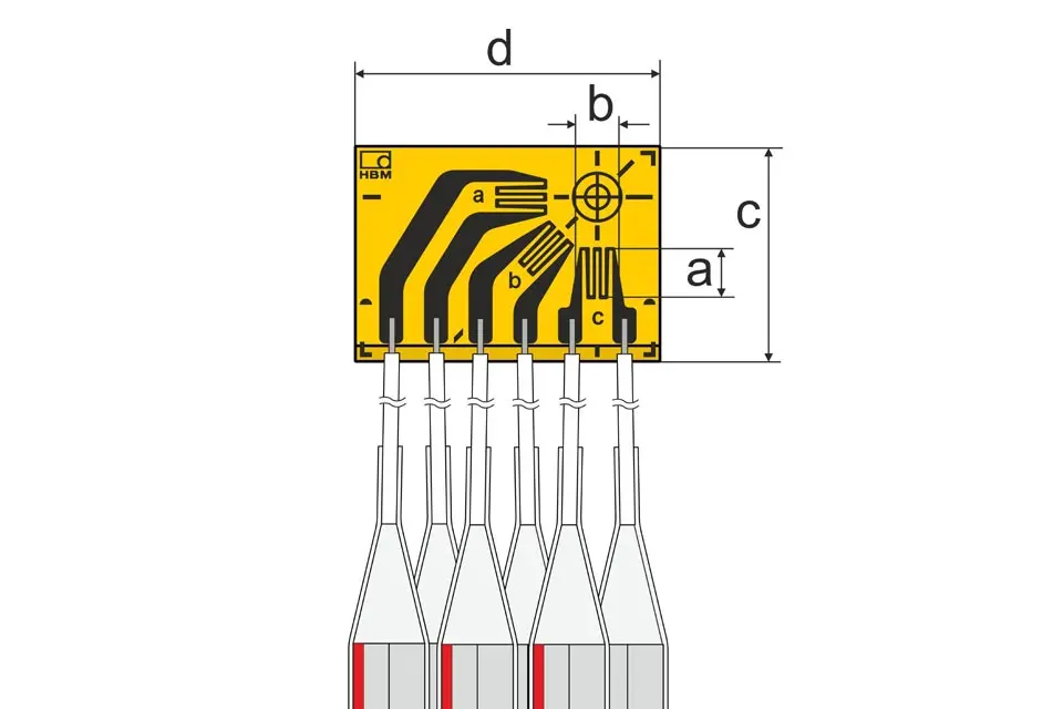 Produktfoto 1 von HBM Messtechnik DMS 1.5/120VE RY61K, DMS m. Anschlusskab., P\n: 1-RY61-1.5/120K3