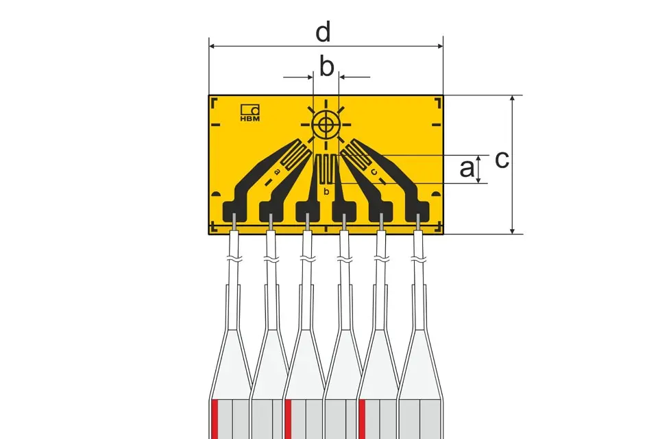 Produktfoto 1 von HBM Messtechnik DMS 1.5/120VE RY61R, DMS m. Anschlusskab., P\n: 1-RY61-1.5/120R3