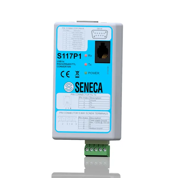 Produktfoto 1 von SENECA S117P1, RS232/USB, TTL/USB, RS485/USB Konverter