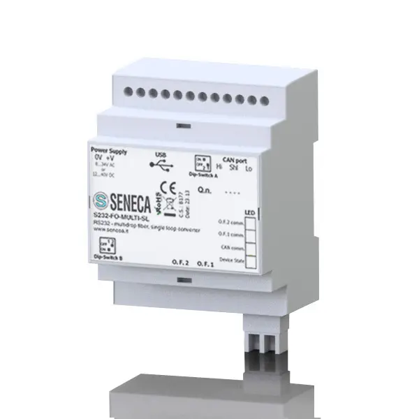 Produktfoto 1 von SENECA S232-FO-MONO-DL, RS232-Konverter in Singlemode-Faser-Doppelschleife