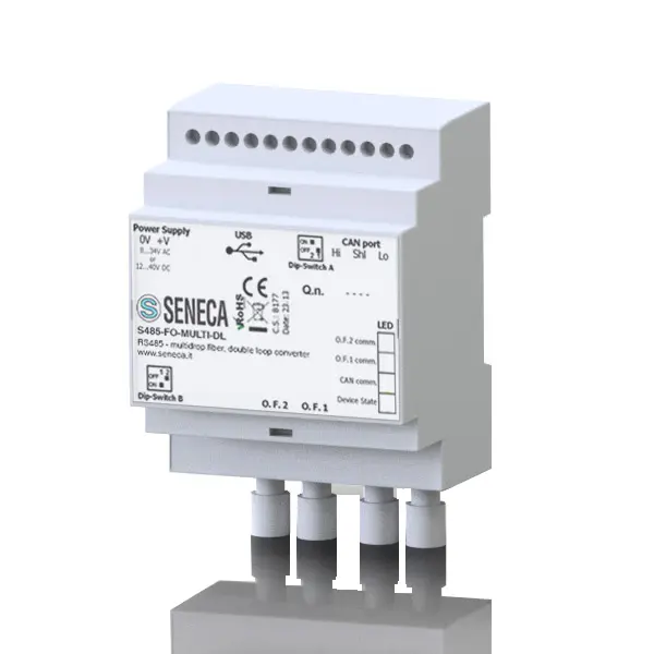 Produktfoto 1 von SENECA S485-FO-MONO-DL, RS485-Wandler in Singlemode-Faser-Doppelschleife