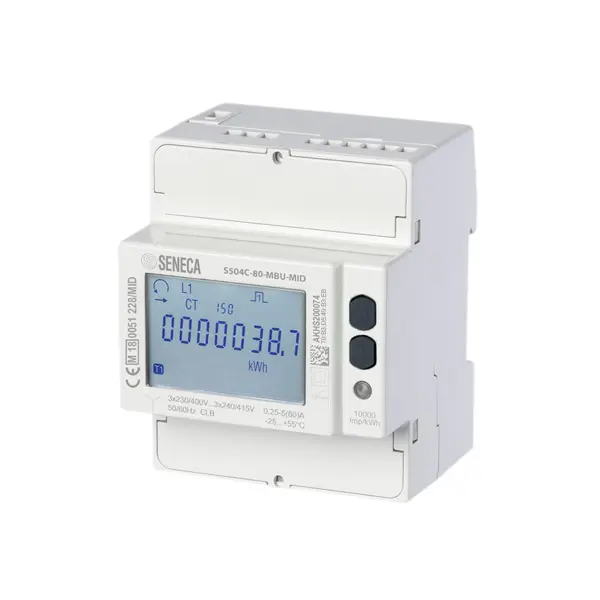 SENECA S504C100-MBU-MID, 80A Energiezähler, 3-Phasen, RS485, M-BUS