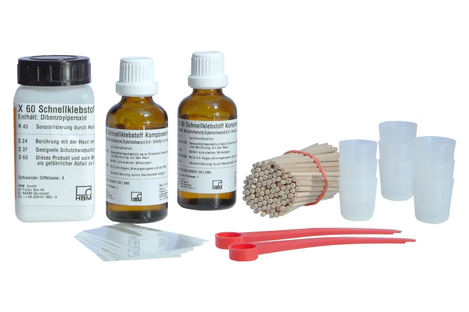 Produktfoto 1 von HBM Messtechnik 1-X60, 2-Komp.-Schnellklebstoff X60/100g+2x40ml