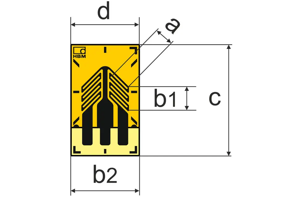 Produktfoto 1 von HBM Messtechnik DMS 1.5/120 XY43, Scher-/Torsions-DMS f. die SA, 1-XY43-1.5/120