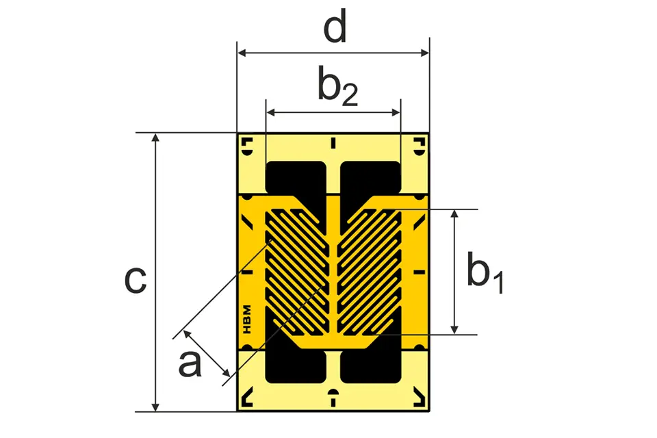 Produktfoto 1 von HBM Messtechnik DMS 6/350E XY13, Scher-/Torsions-DMS f. die SA, 1-XY13-6/350_E
