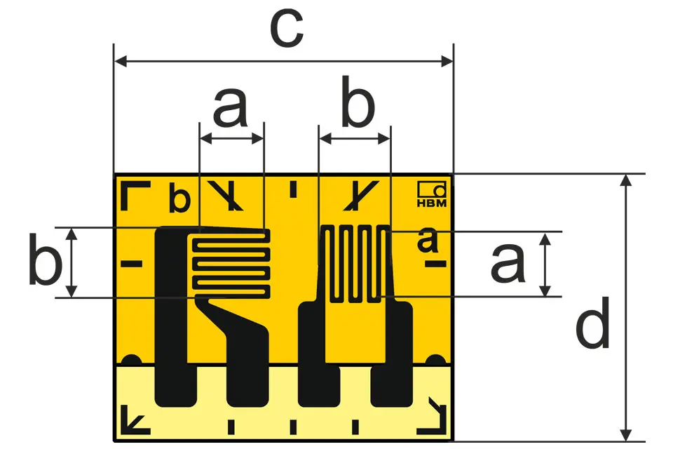 Produktfoto 1 von HBM Messtechnik DMS 0.6/120 XY33, T-Rosetten-DMS für die SA, P\n: 1-XY33-0.6/120