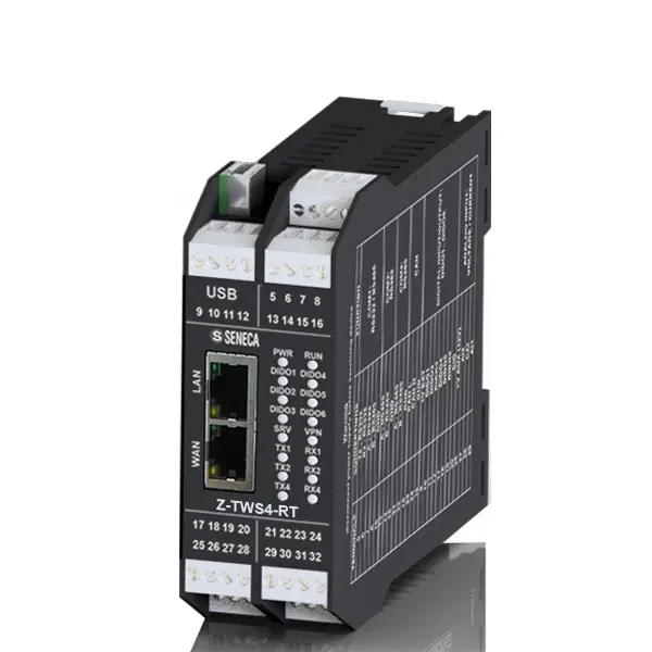 Produktfoto 1 von SENECA Z-TWS4-RT-E, Edge IIoT Controller, IEC 61131, I/O, Energieprotokolle