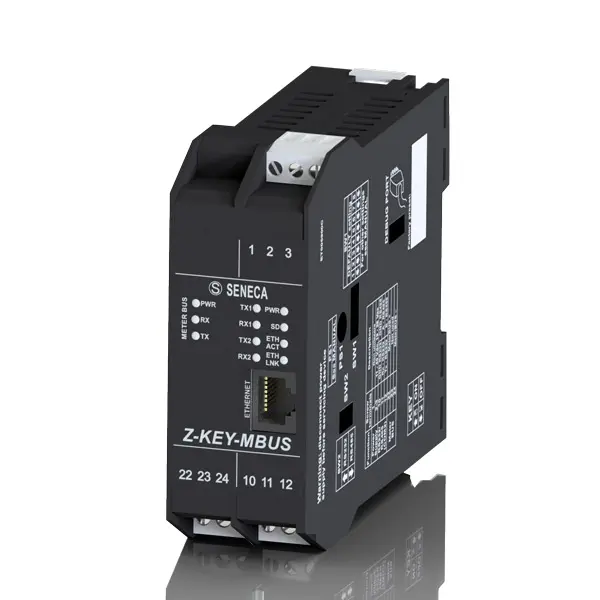 Produktfoto 1 von SENECA Z-KEY-MBUS, ModBUS↔M-BUS Gateway, 1 M-BUS, 2 Ser, 2 Eth