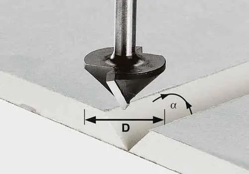 Produktfoto 1 von Festool 491000, Gipskartonfräser HW Schaft 8mm HW S8 D125/45°