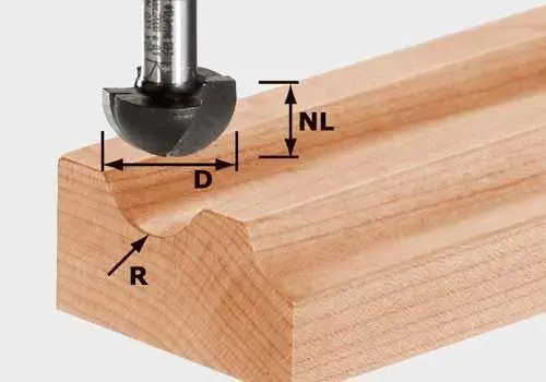 Produktfoto 1 von Festool 490987, Hohlkehlfräser HW Schaft 8mm HW S8 R127