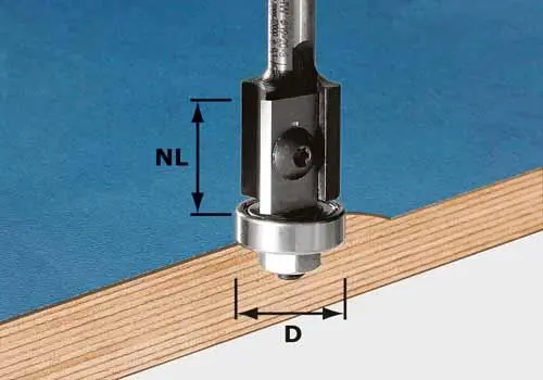 Produktfoto 1 von Festool 491082, Wendeplatten-Bündigfräser HW Schaft 8mm HW S8 D19/20WM Z2