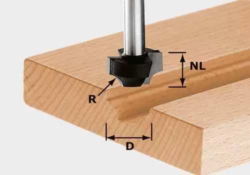 Produktfoto 1 von Festool 491004, Viertelstabfräser HW Schaft 8mm HW S8 D17/R3