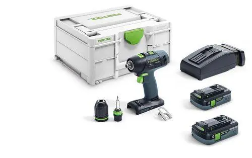 Produktfoto 1 von Festool 576446, Akku-Bohrer T 18+3 HPC 40 I-Plus+2xAkku