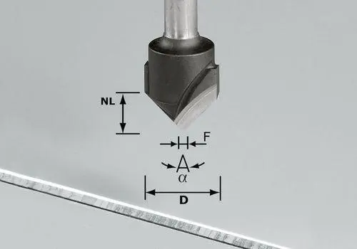 Produktfoto 1 von Festool 491444, V-Nutfräser HW S8 D18-90°/Alu