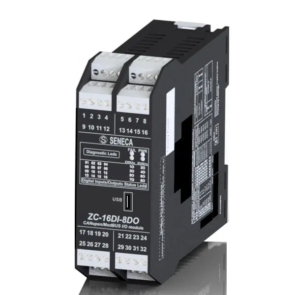 Produktfoto 1 von SENECA ZC-16DI-8DO, 16 CH DI / 8 CH DO Modul / CANopen-RS485 ModBUS RTU