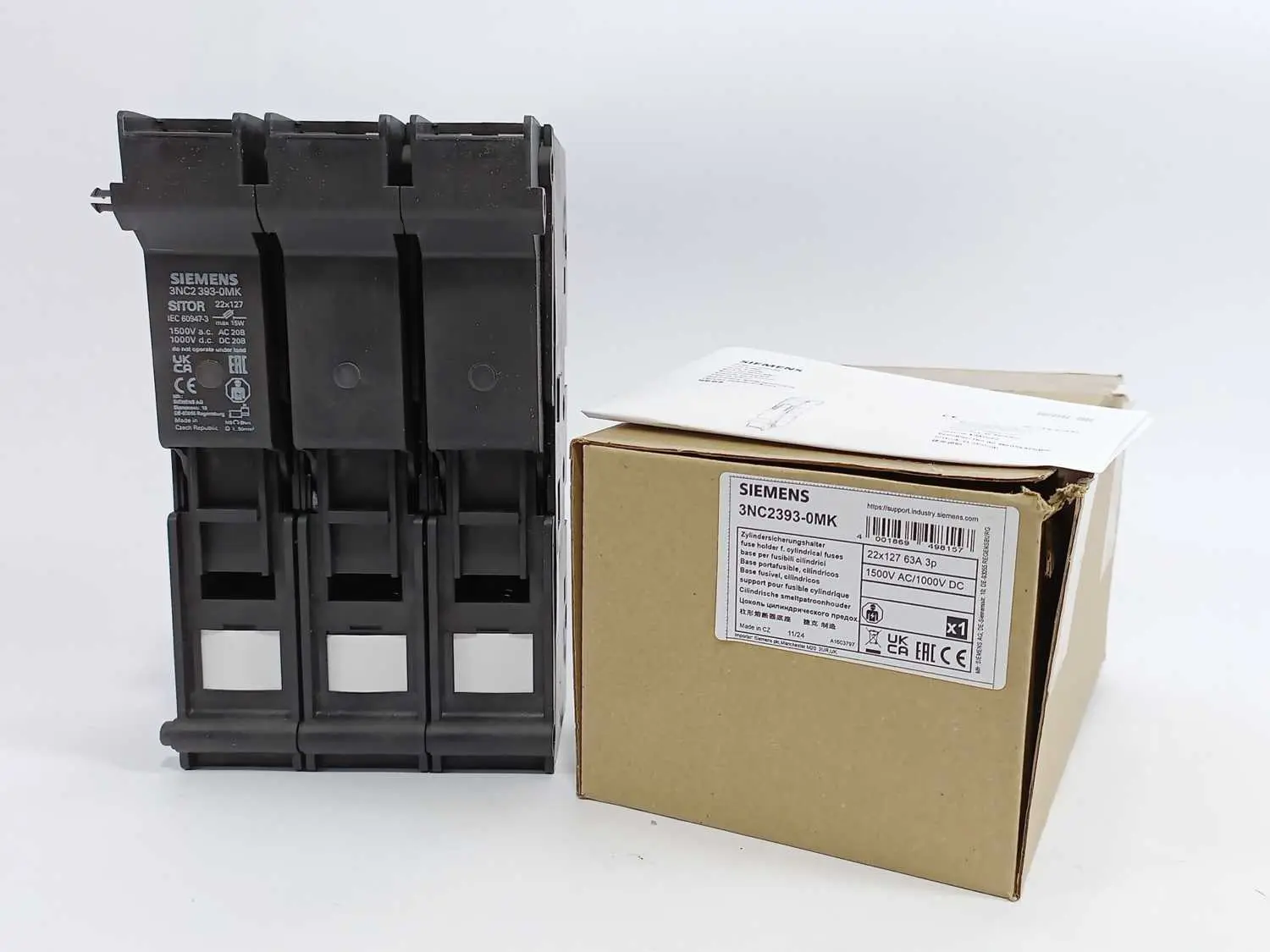 Produktfoto 1 von SITOR Sicherungshalter 22x 127 63A 1500V AC/DC 1000V 3-polig