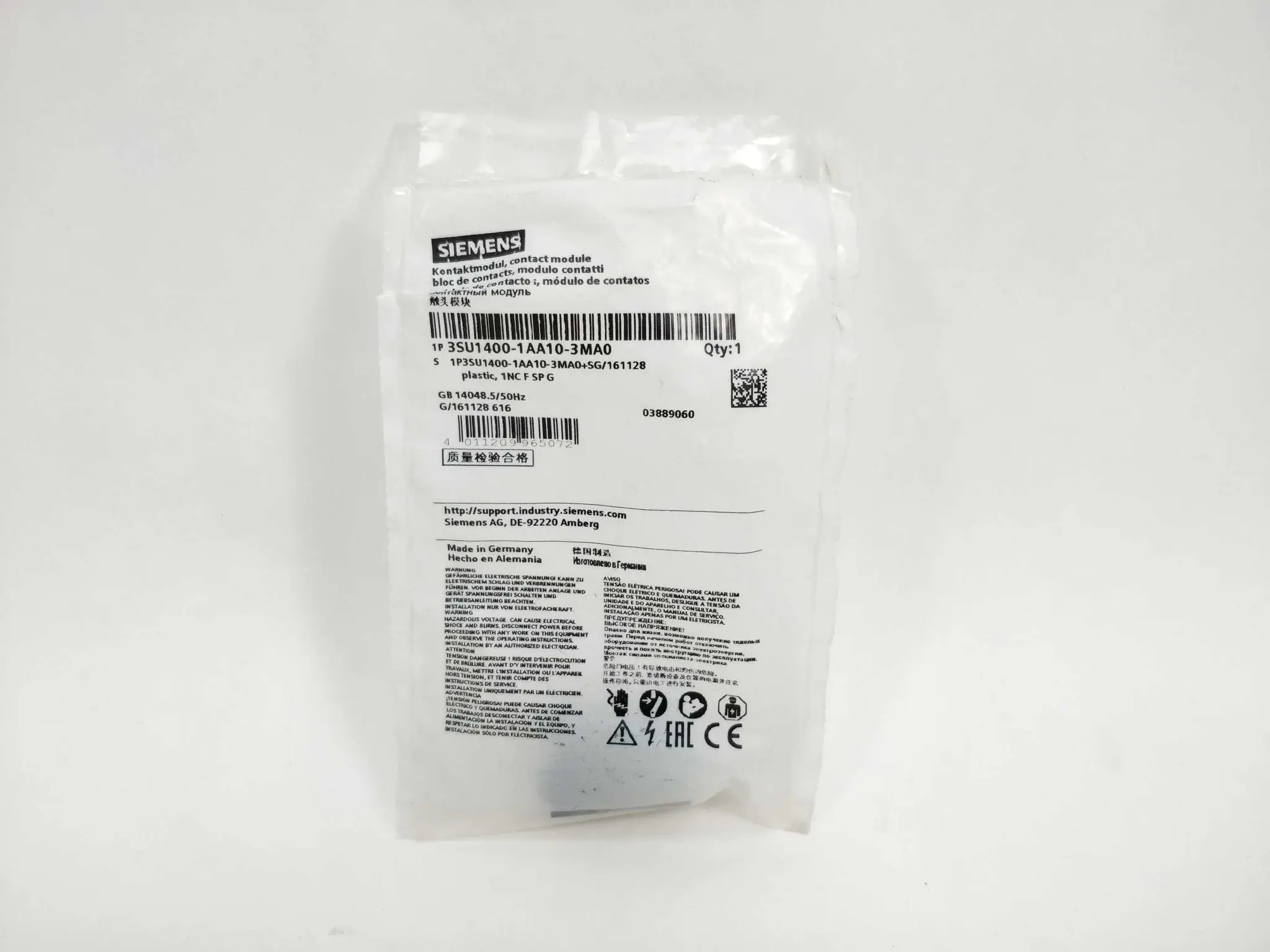 Produktfoto 1 von Siemens 3SU1400-1AA10-3MA0