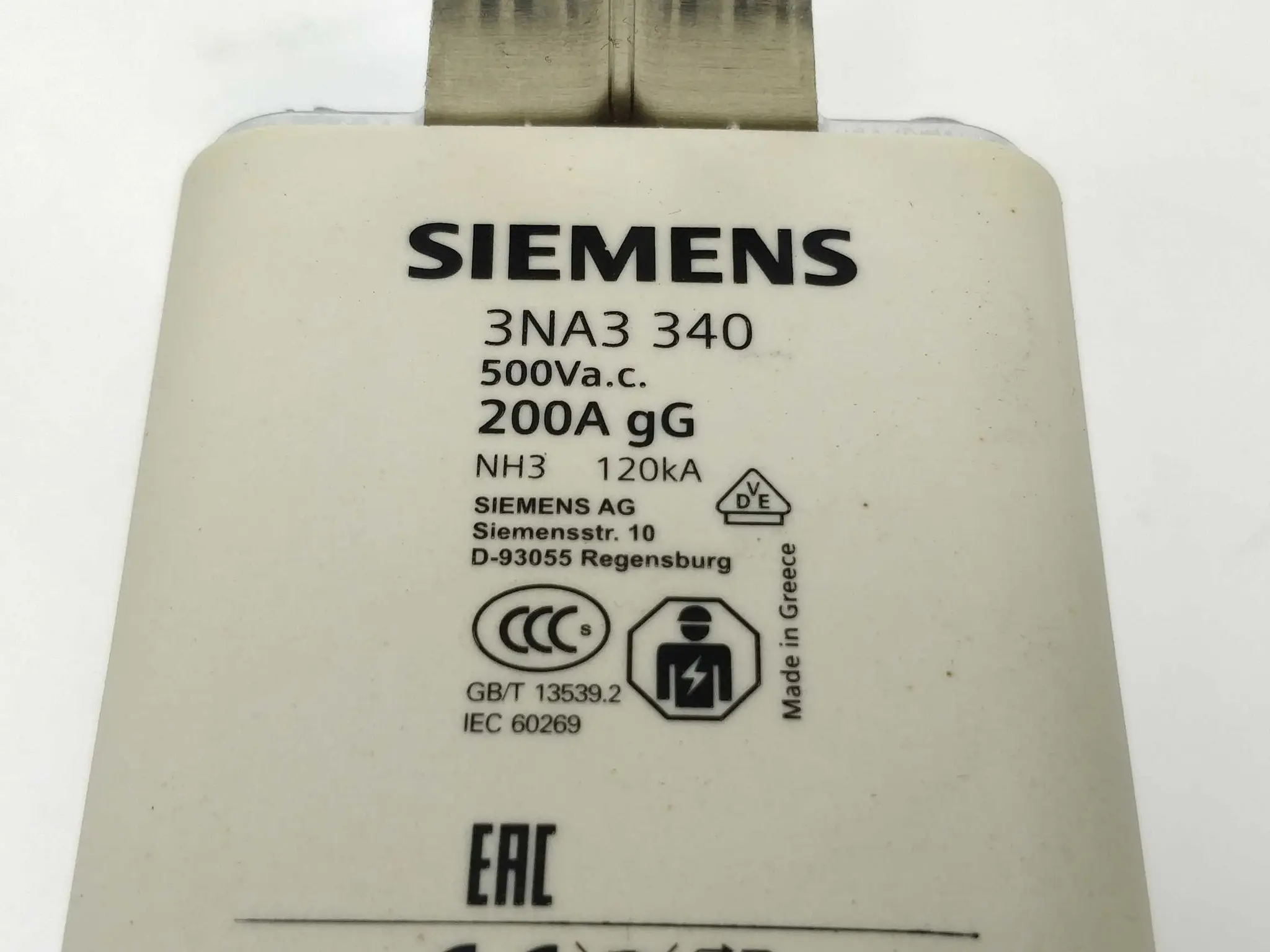 Produktfoto 1 von NH-Sicherungseinsatz, NH3, In: 200 A, gG, Un AC: 500 V, Un DC: 440 V