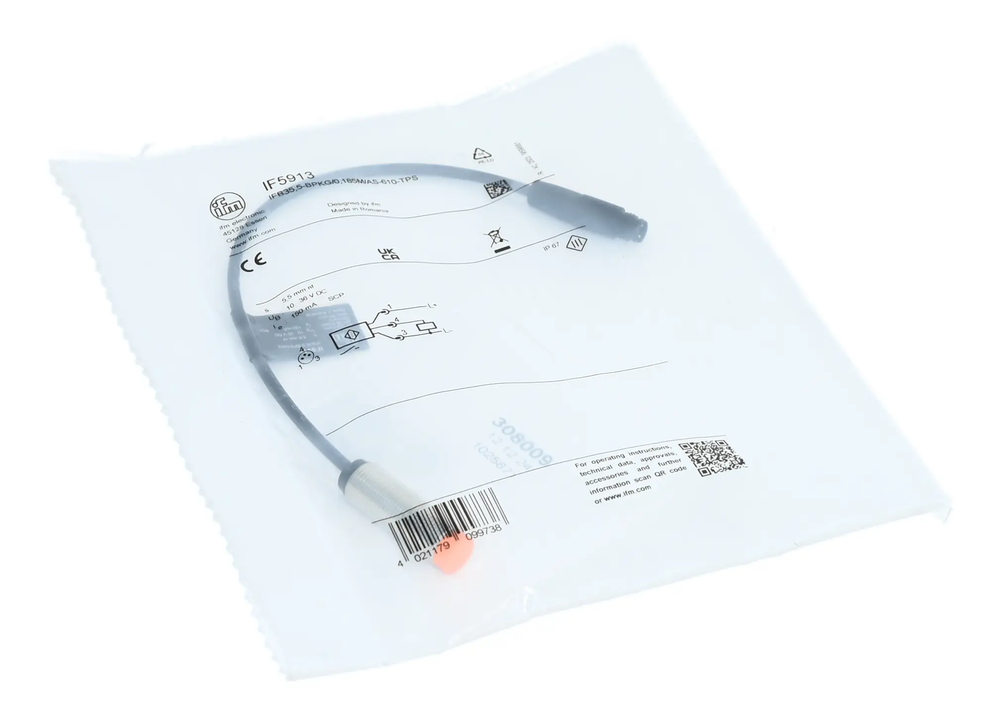Produktfoto 1 von ifm IF5913 IFB35,5-BPKG/0,185M/AS-610-TPS Induktive Sensor New sealed