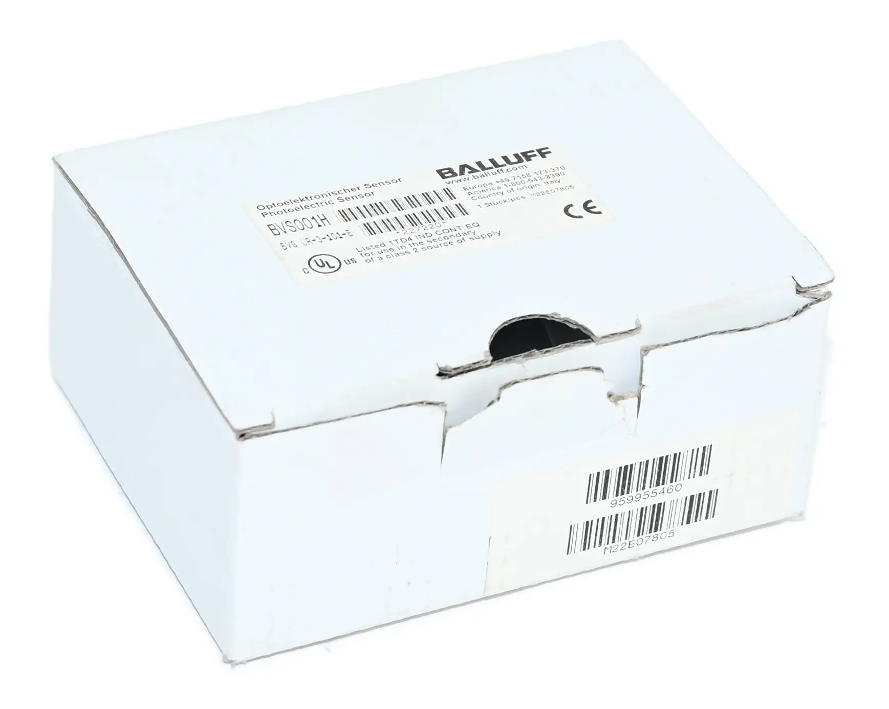 Produktfoto 1 von Balluff BVS001H BVS-UR-3-101-E Photoelectric Sensor New open box