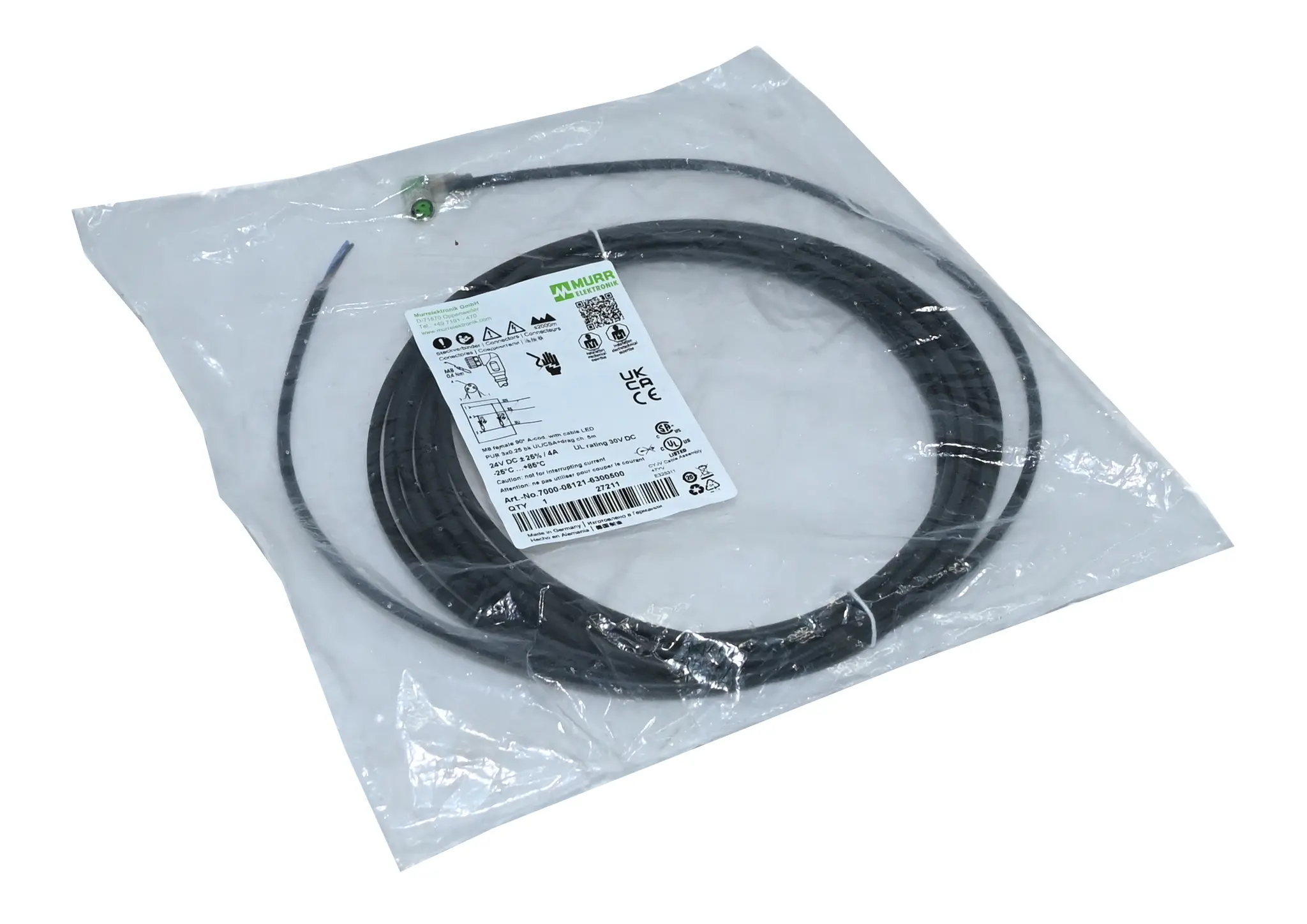 Produktfoto 1 von Murr Elektronik 7000-08121-6300500 M8 Female Connector New