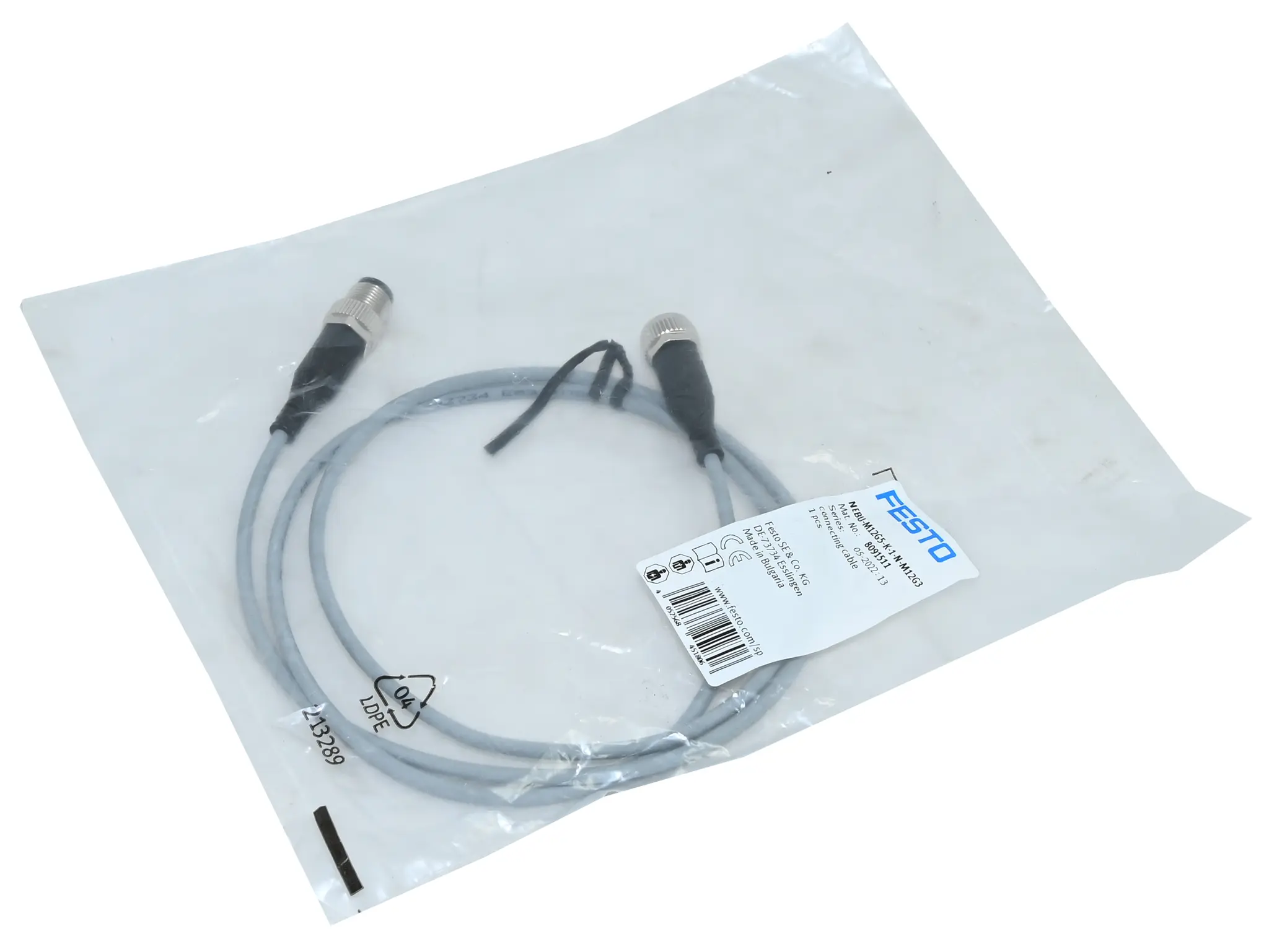 Produktfoto 1 von Festo NEBU-M12G5-K-1-N-M12G3 8091511 Connecting Cable New sealed