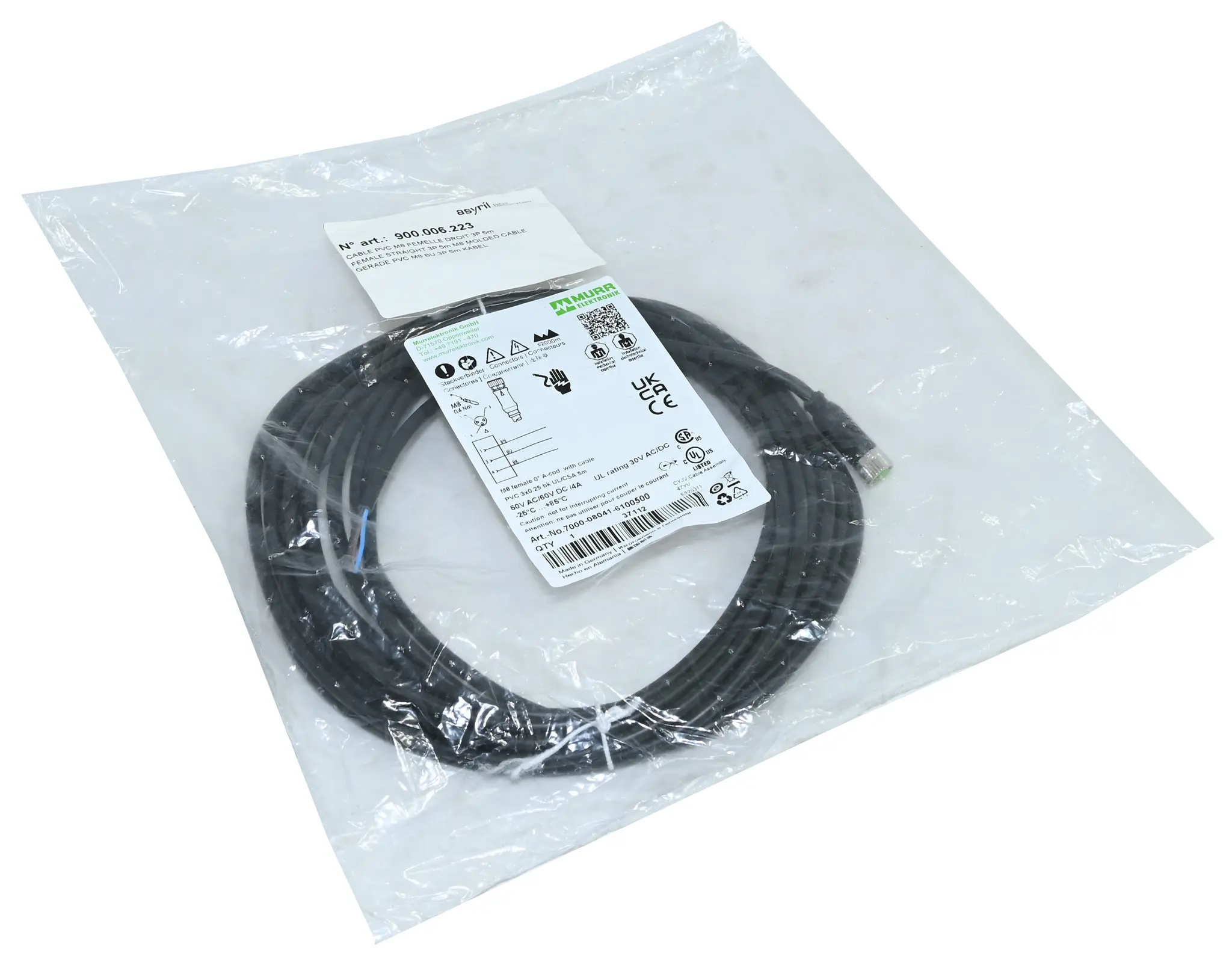 Produktfoto 1 von Murr Elektronik 7000-08041-6100500 Connector Cable New