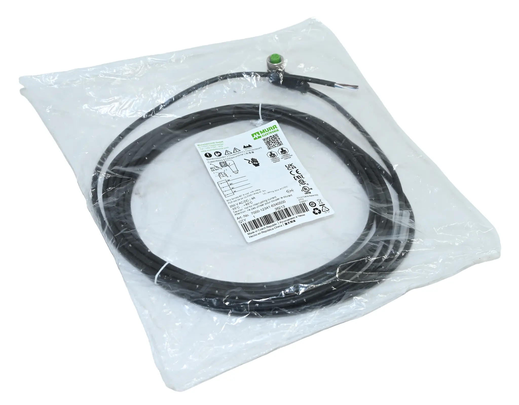 Produktfoto 1 von Murr Elektronik 7000-12341-6340500 M12 female cable New
