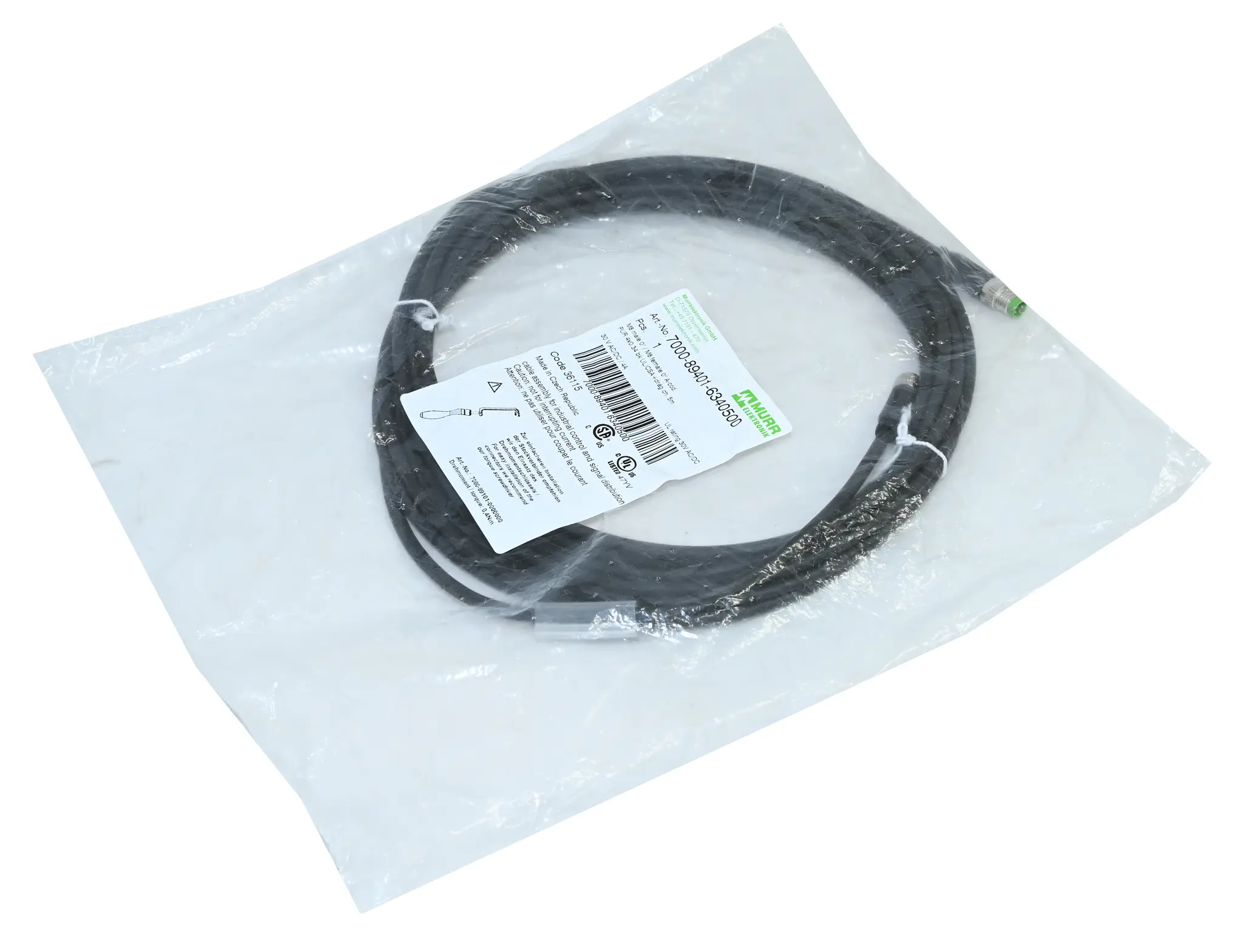 Produktfoto 1 von Murr Elektronik 7000-89401-6340500 M8 male/female Cable 5m New sealed