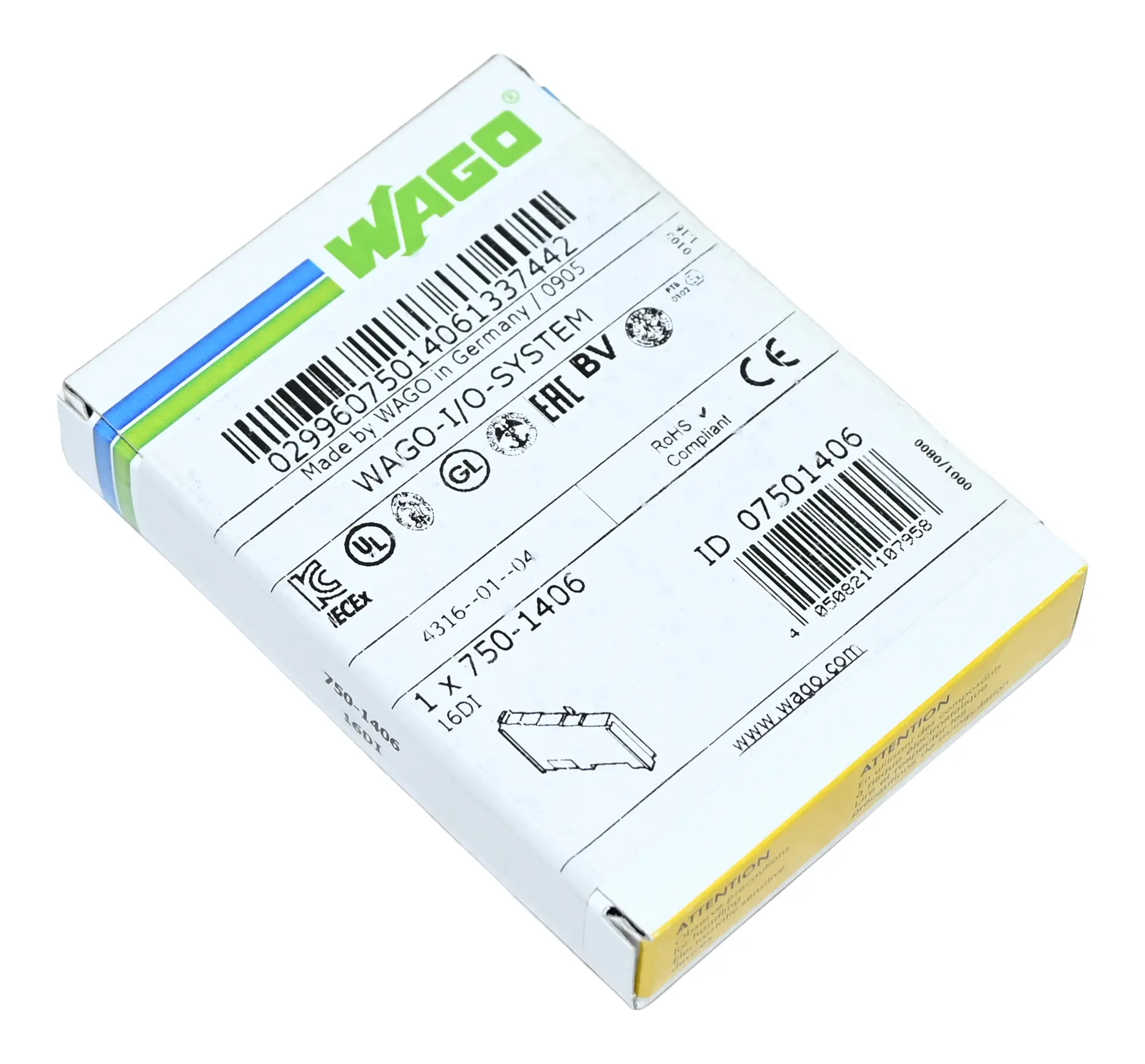 Produktfoto 1 von Wago 750-1406 16-Channel Digital Input New sealed