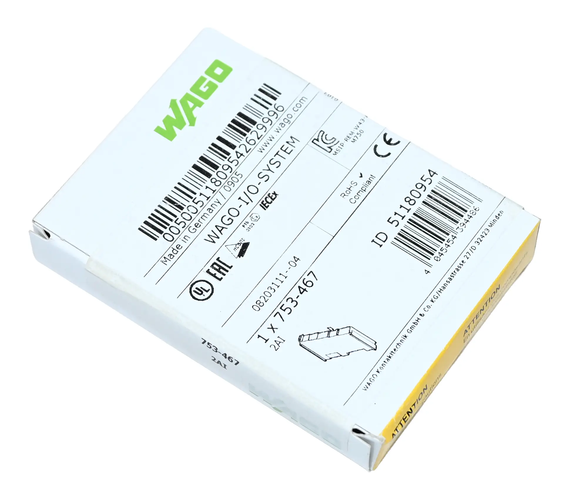 Produktfoto 1 von Wago 753-467 2-Channel Analog Input New sealed