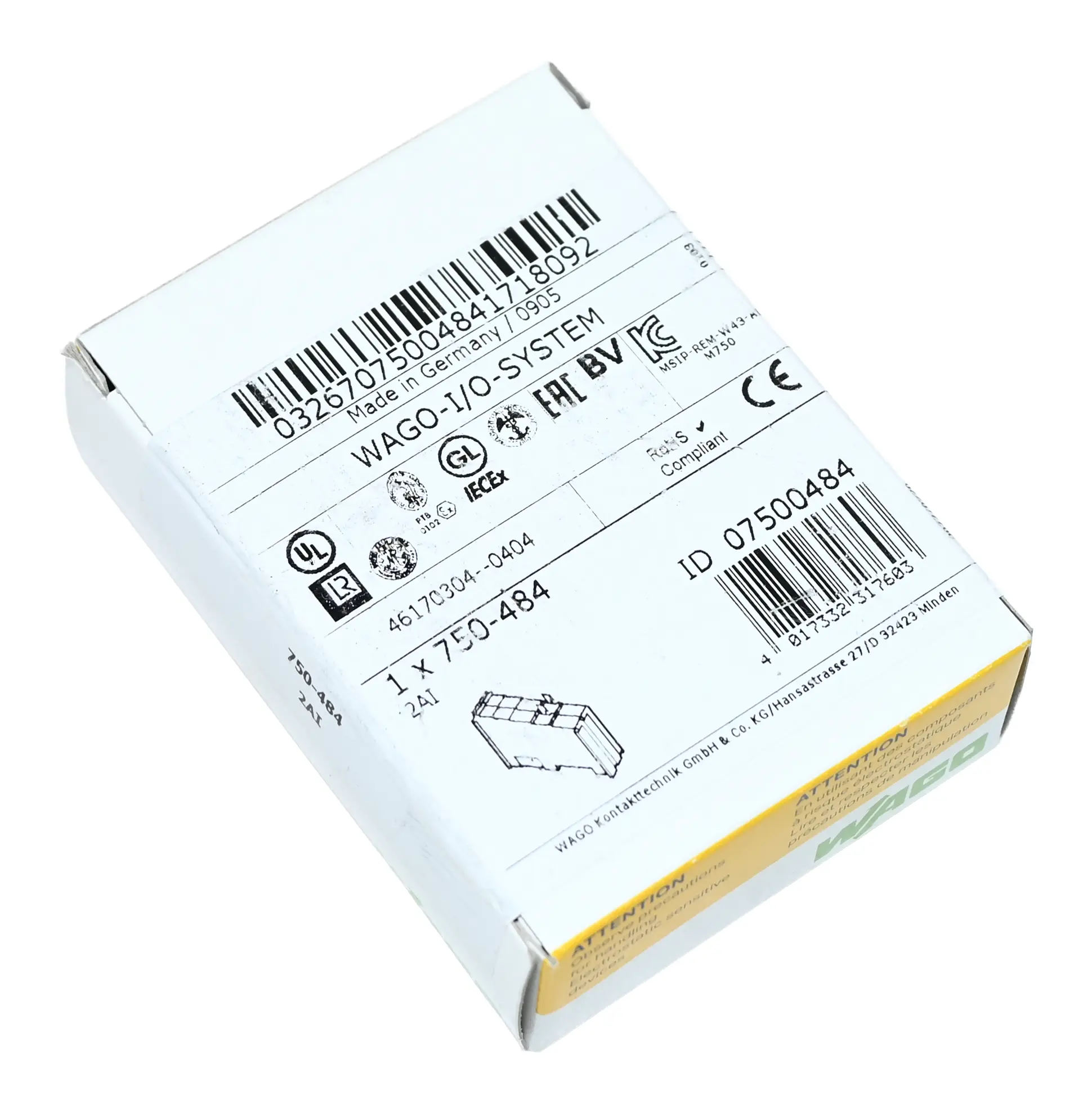 Produktfoto 1 von Wago 750-484 2-Channel Analog Input New sealed