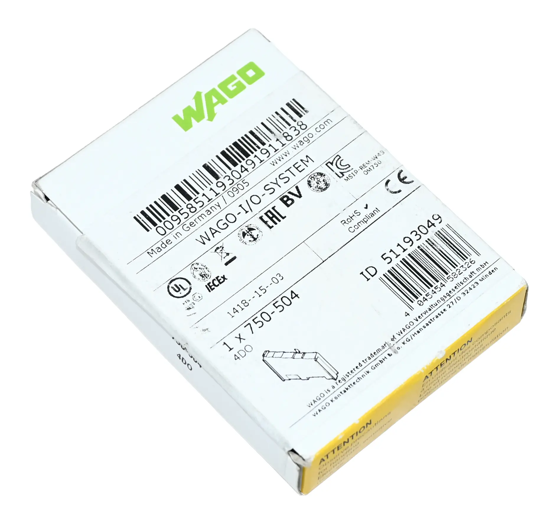 Produktfoto 1 von Wago  750-504 4-Channel Digital Output New sealed