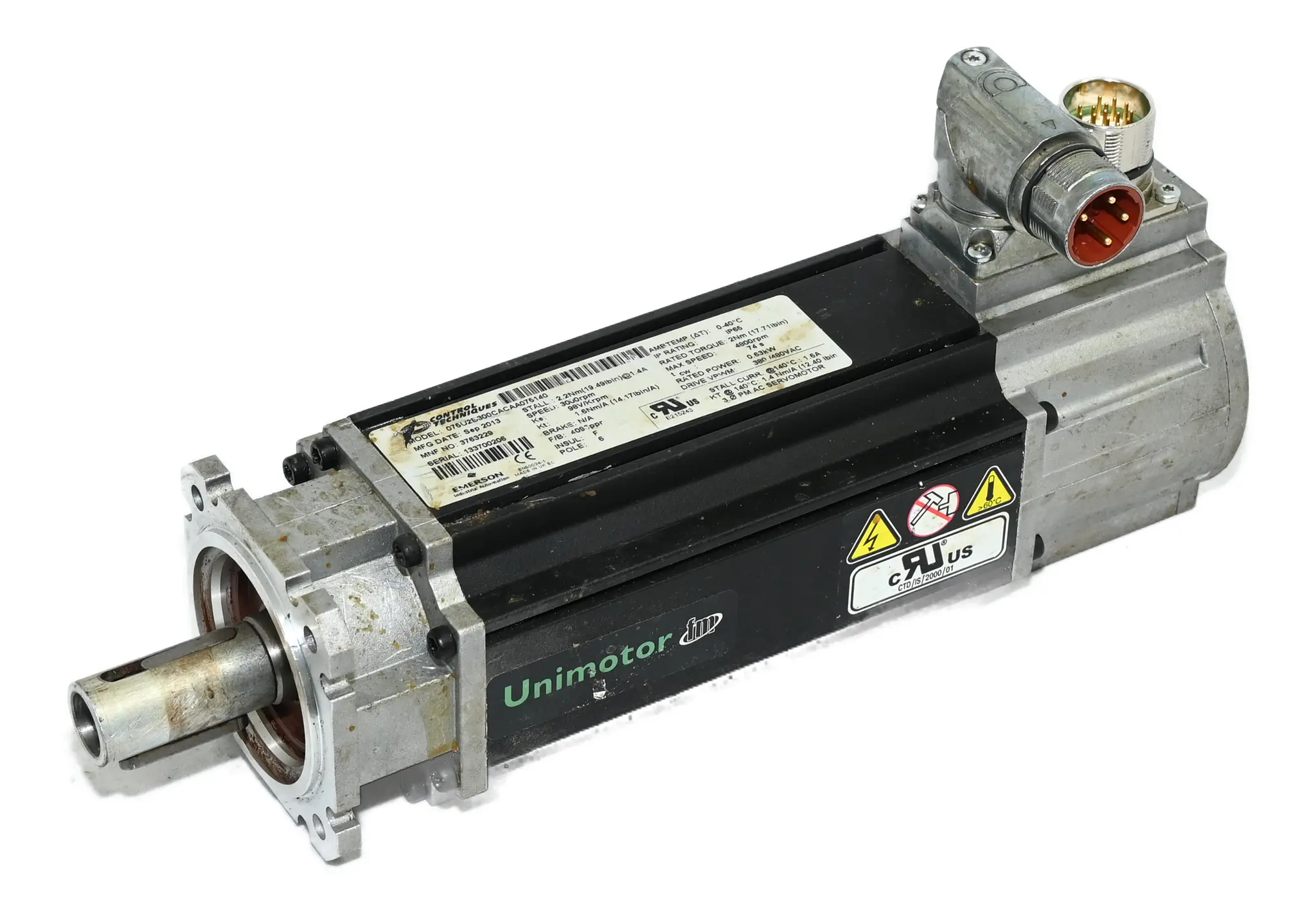 Produktfoto 1 von Control Techniques 075U2B300CACAA075140 Servo Motor 0.63kW