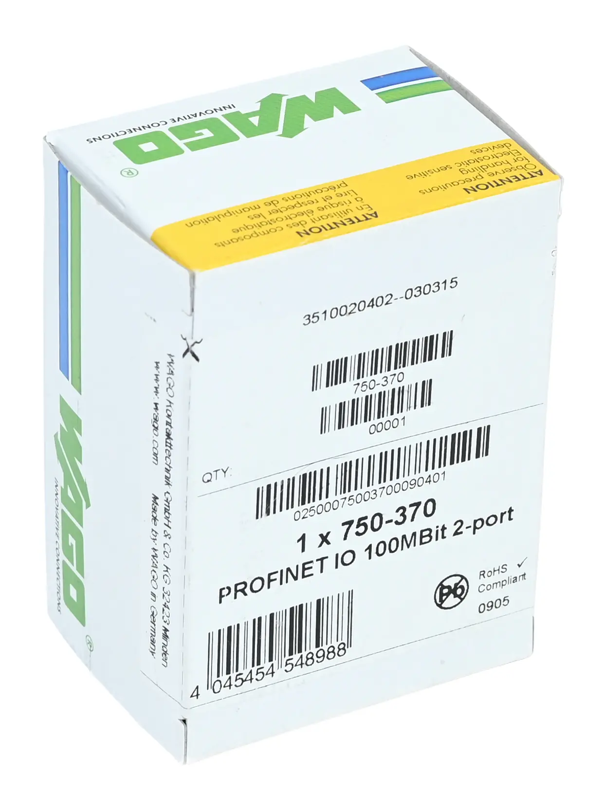 Produktfoto 1 von Wago 750-370 PROFINET IO fieldbus coupler New sealed