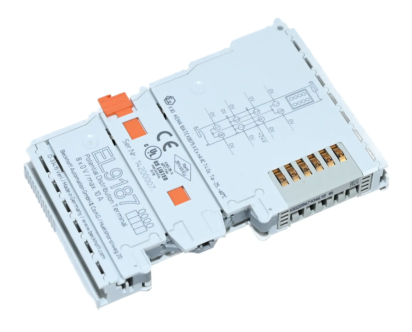 Produktfoto 1 von Beckhoff EL9187 Potential Distribution EtherCAT Terminal