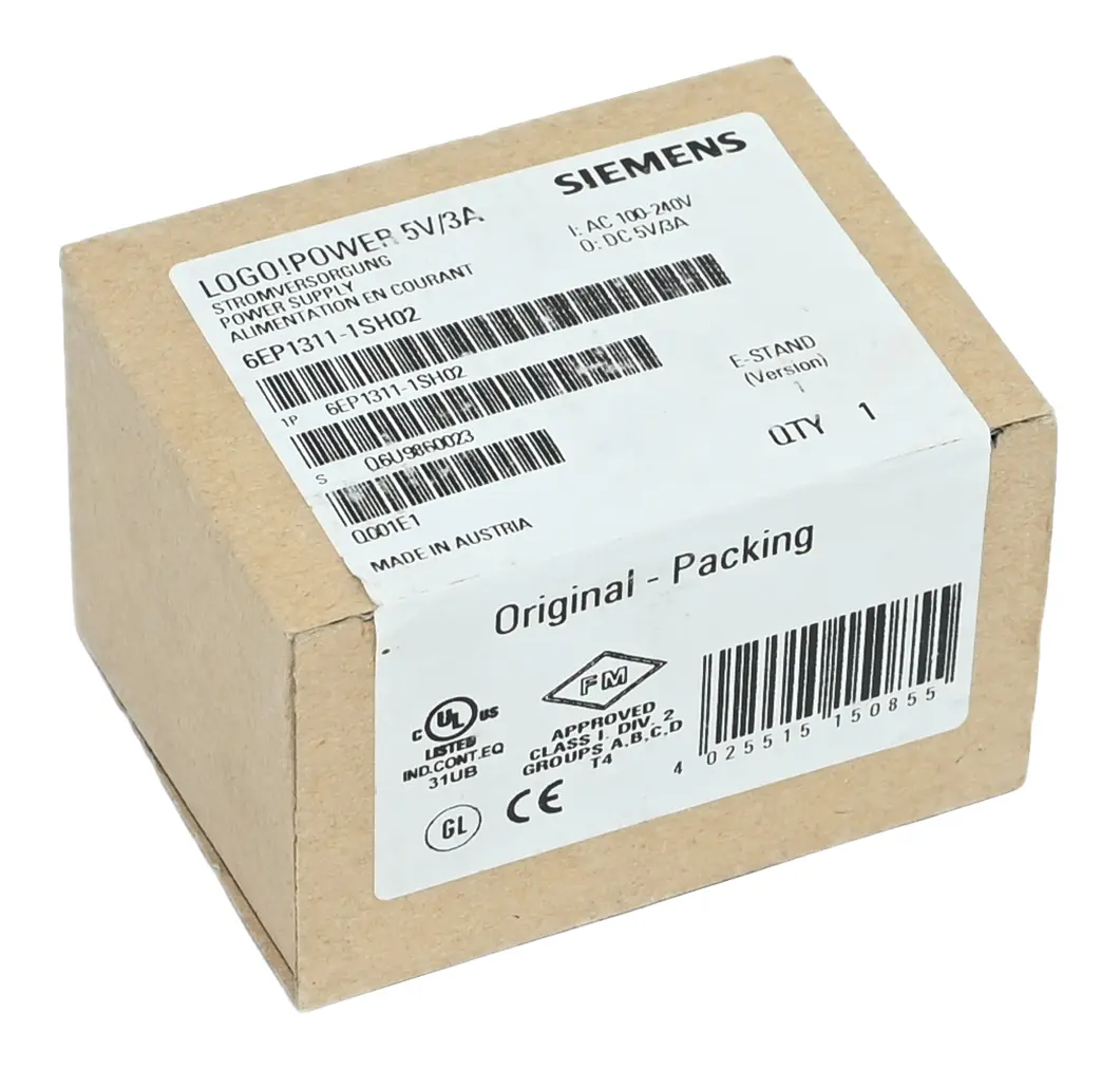 Produktfoto 1 von Siemens 6EP1311-1SH02 LOGO! Power 5V/3A 6EP1 311-1SH02 Power Supply New sealed