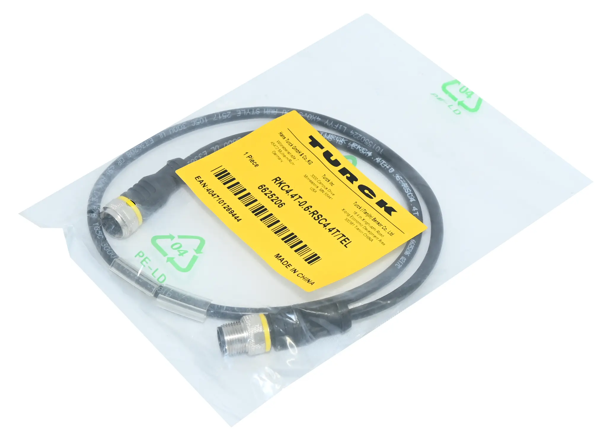 Produktfoto 1 von Turck RKC4.4T-0.6-RSC4.4T/TEL 6625206 Actuator Sensor Cable New sealed