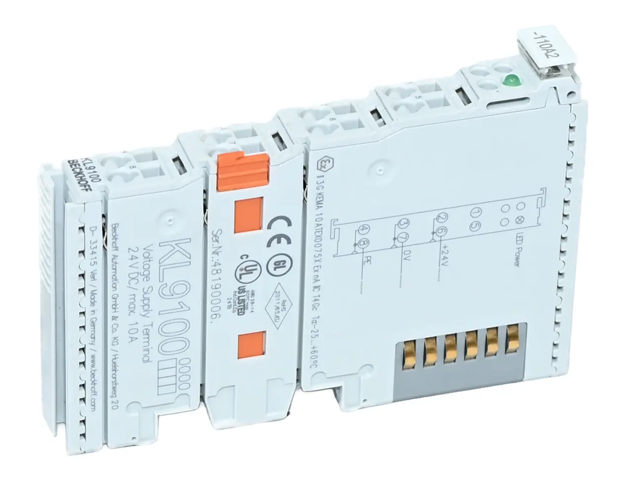 Produktfoto 1 von Beckhoff KL9100 Potential Supply Terminal