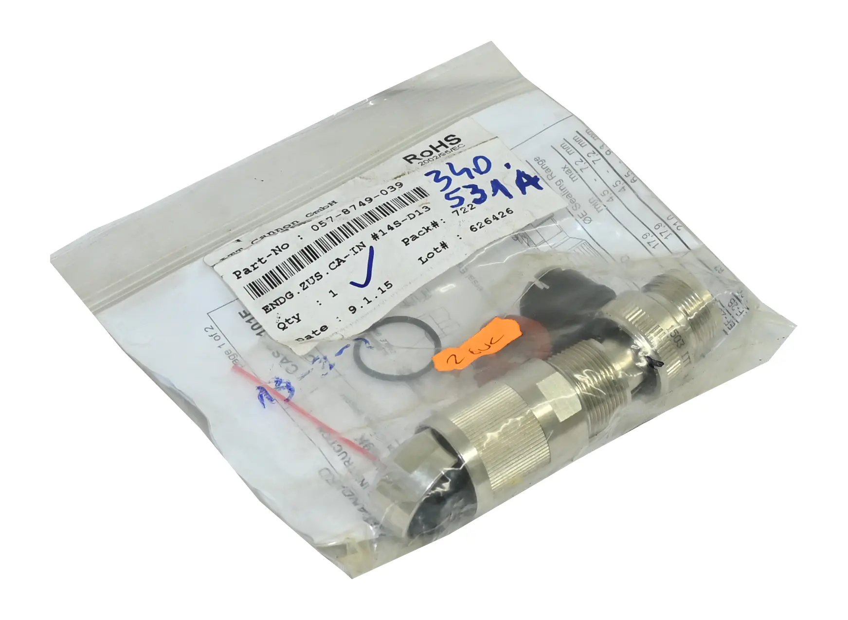 Produktfoto 1 von ITT Cannon 057-8749-039 Standard Circular Connector New