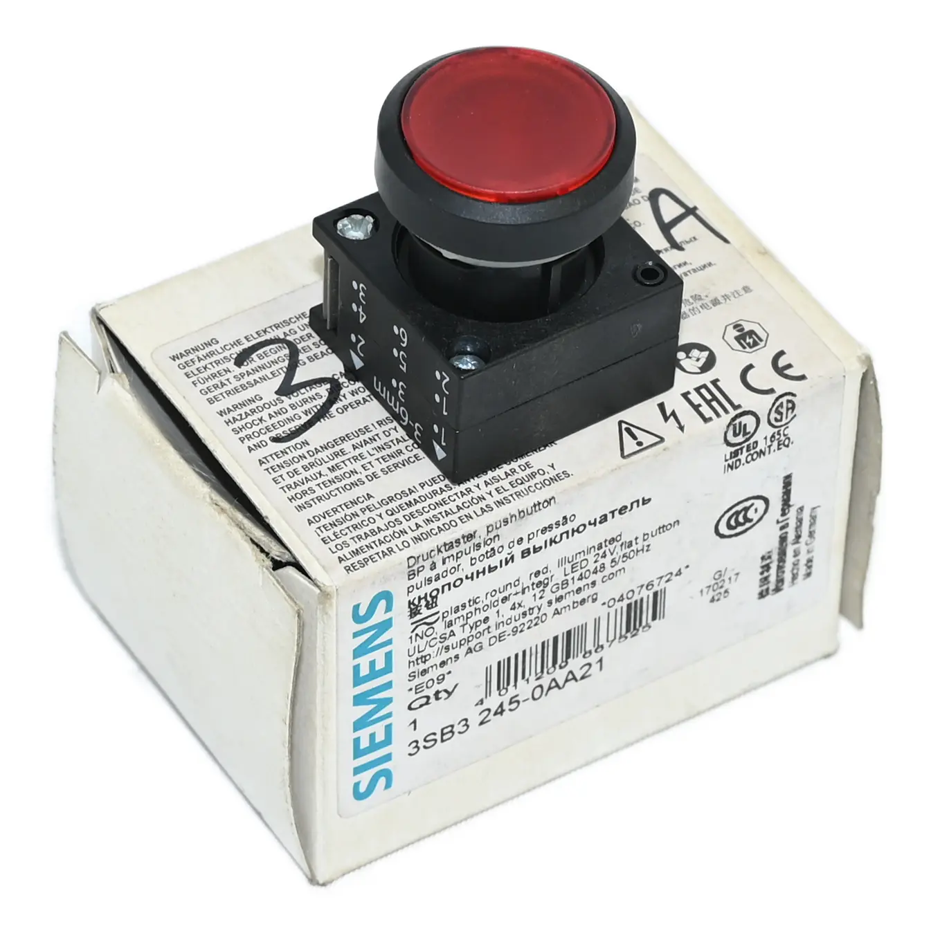 Produktfoto 1 von Siemens 3SB3245-0AA21 3SB3 245-0AA21 Pushbutton New