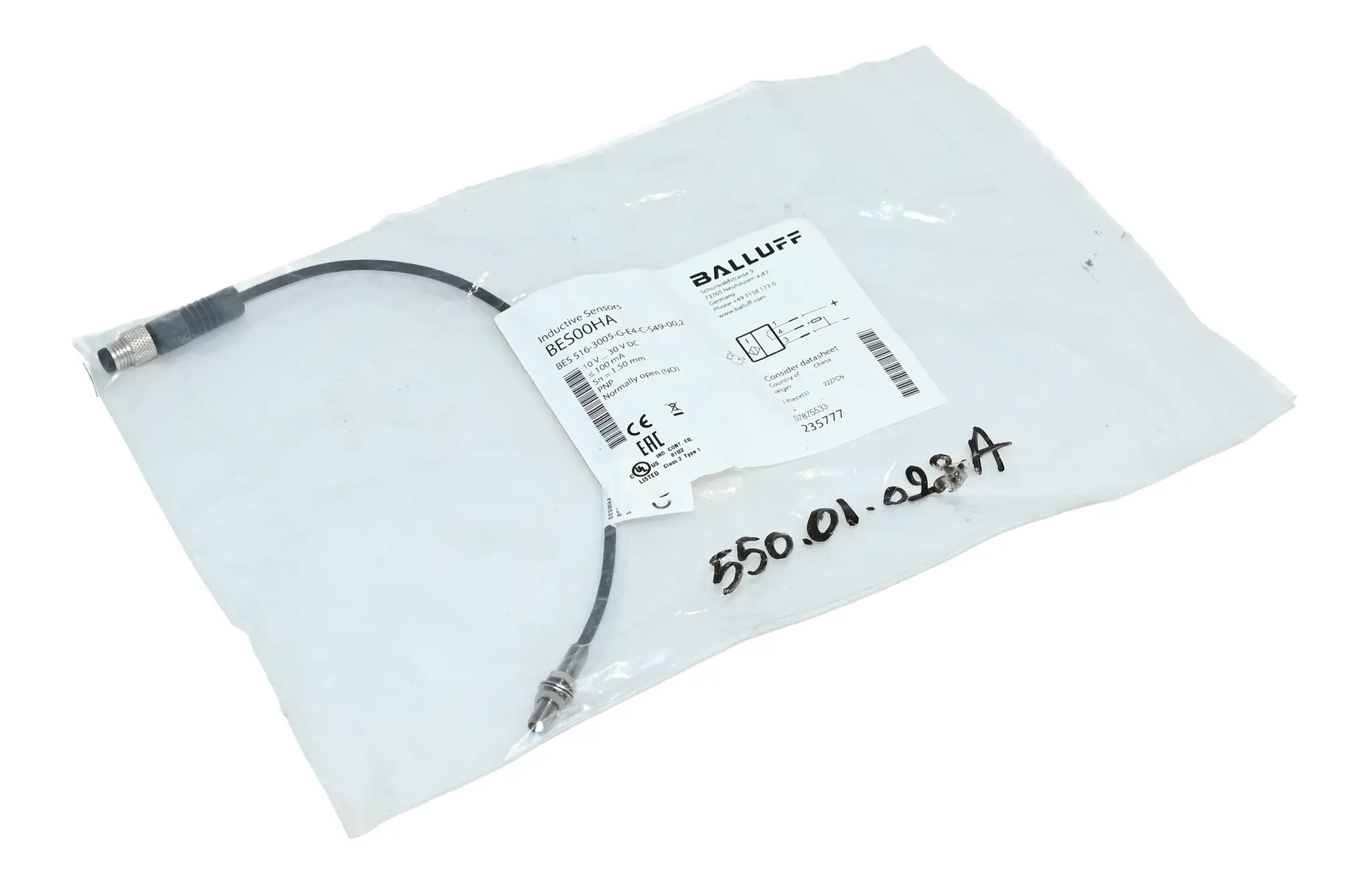 Produktfoto 1 von Balluff BES00HA BES 516-3005-G-E4-C-S49-00,2 Inductive Sensor New