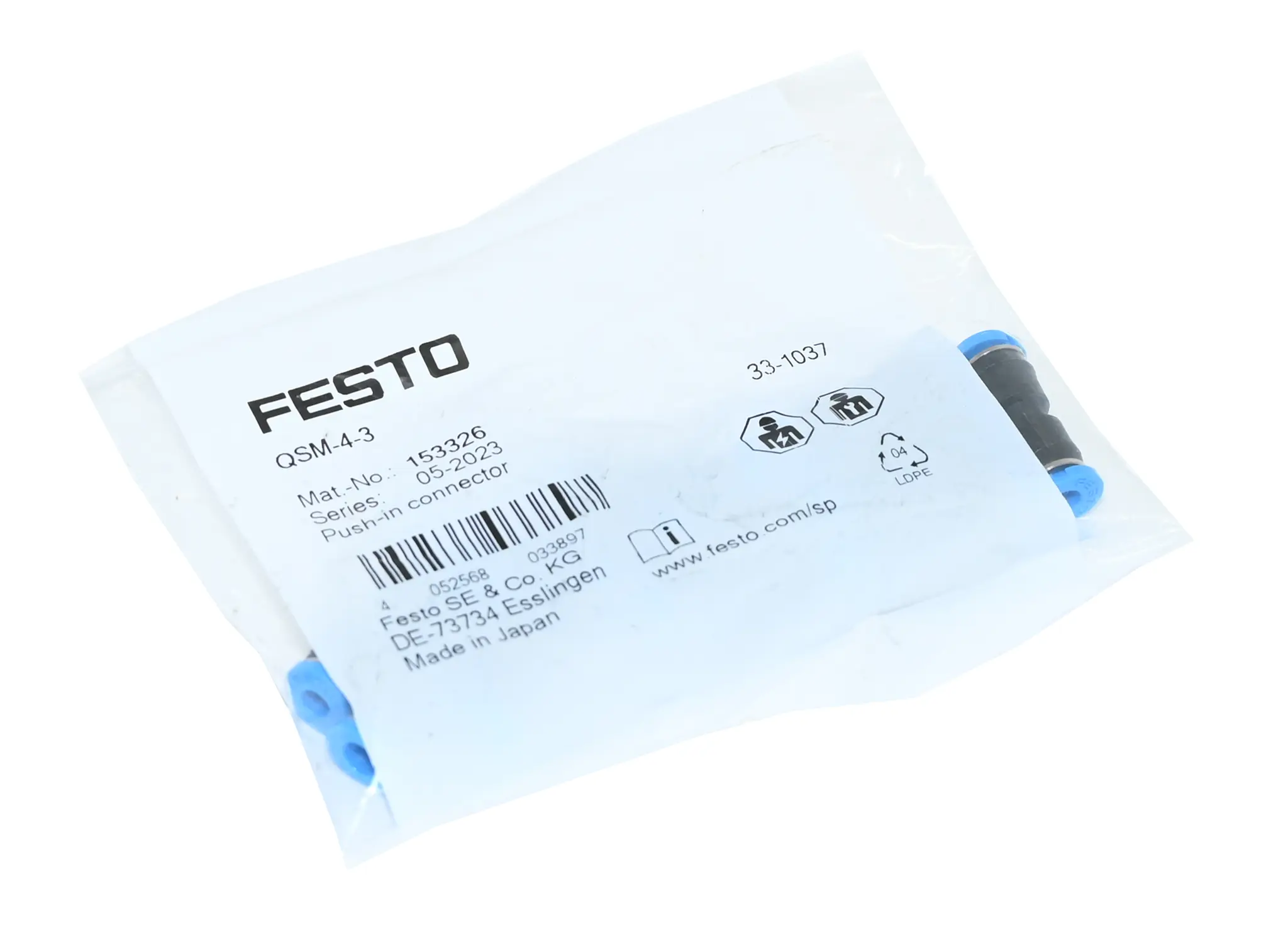 Produktfoto 1 von Festo QSM-4-3 153326 Push-In Connector New sealed