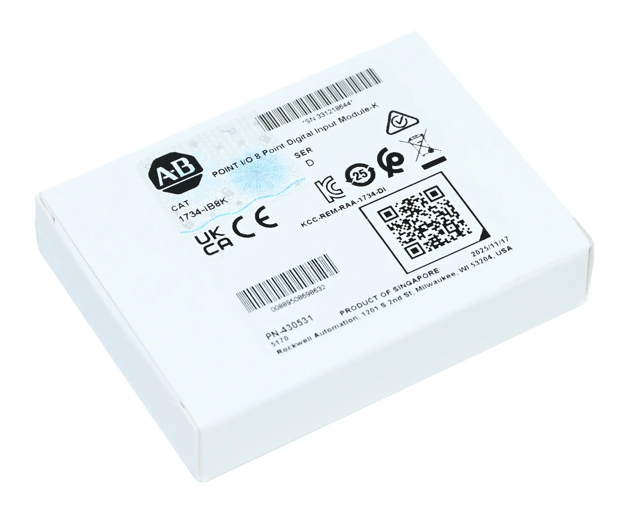 Produktfoto 1 von Allen Bradley 1734-IB8K Point I/O 8 Point Digital Input Module-K New