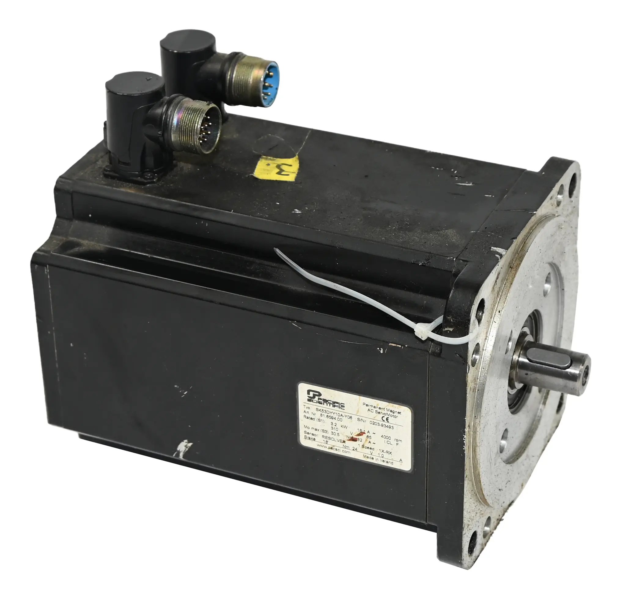 Produktfoto 1 von Pacific Scientific SK53DYY10A-Y06 81.6594.00 3.2kW Permanent Magnet AC Servo Motor